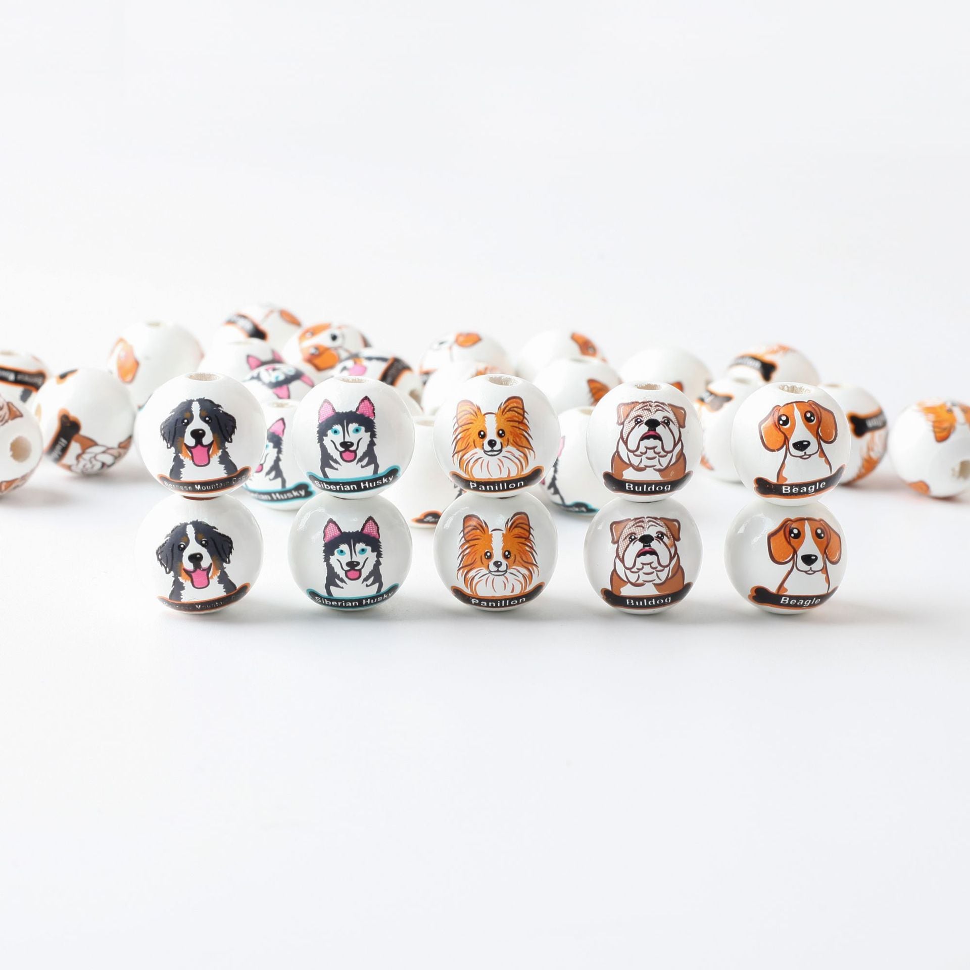 Cuentas de madera de mascotas de 10 piezas al por mayor de 12 mm